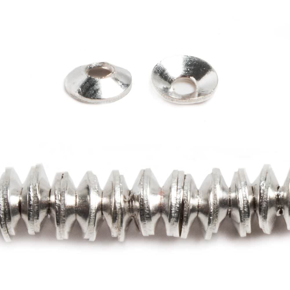 4mm Sterling Silver plated polished Bead Cap 8 inch 232 pieces