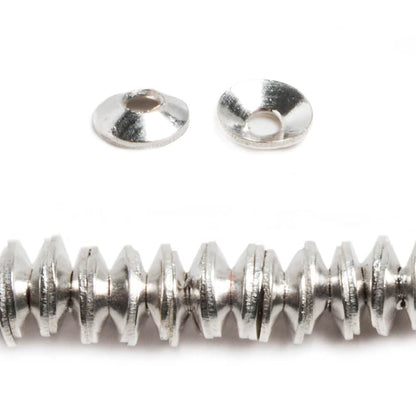 4mm Sterling Silver plated polished Bead Cap 8 inch 232 pieces