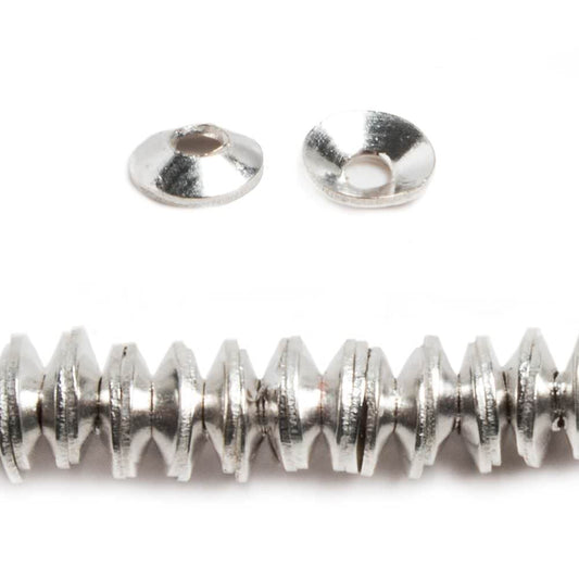 4mm Sterling Silver plated polished Bead Cap 8 inch 232 pieces