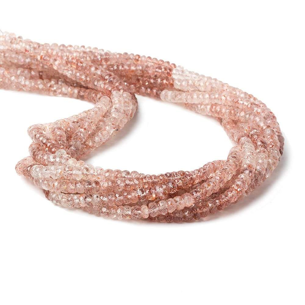 4mm Strawberry Quartz Faceted Rondelle 16 inch 164 pieces AA
