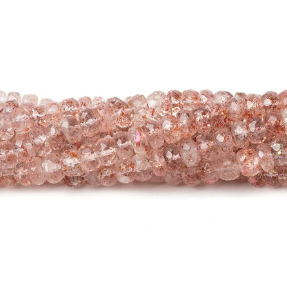 4mm Strawberry Quartz Faceted Rondelle 16 inch 164 pieces AA