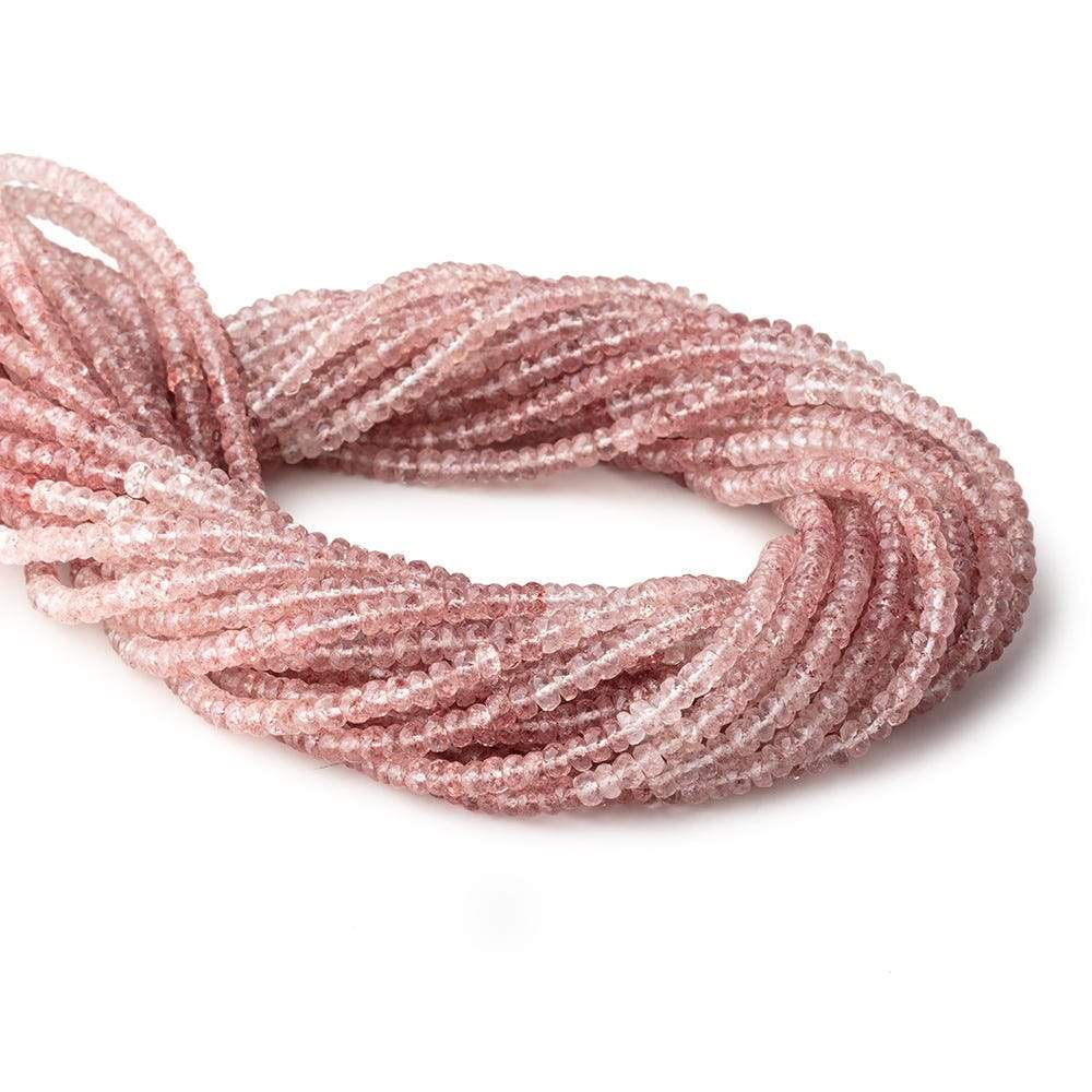 4mm Strawberry Quartz Faceted Rondelle Beads 16 inch 166 pieces