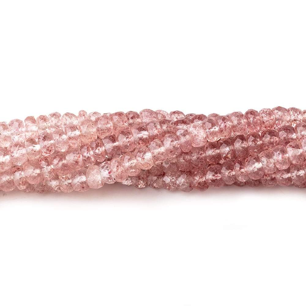 4mm Strawberry Quartz Faceted Rondelle Beads 16 inch 166 pieces