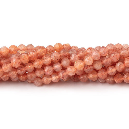 4mm Sunstone Micro Faceted Round Beads 12.5 inch 86 pieces
