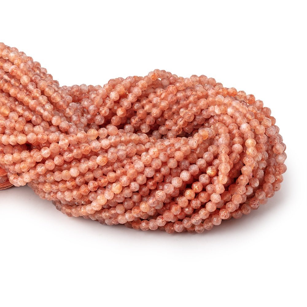 4mm Sunstone Micro Faceted Round Beads 12.5 inch 86 pieces
