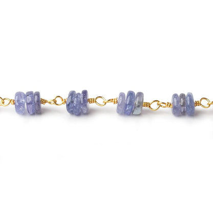 4mm Tanzanite plain heshi Vermeil Chain by the foot