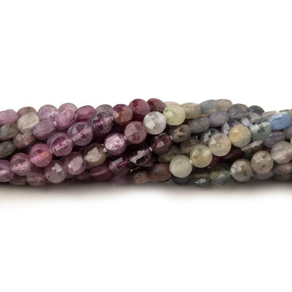 4mm Umba Sapphire Checkerboard Calibrated Faceted Coins 12 inch 87 pieces AAA