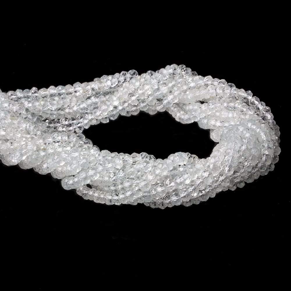 4mm White Topaz Faceted Rondelle Beads 13 inch 107 pieces
