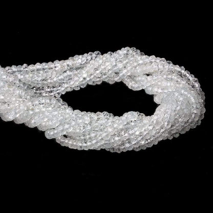 4mm White Topaz Faceted Rondelle Beads 13 inch 107 pieces
