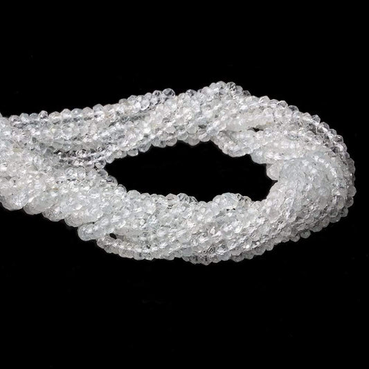 4mm White Topaz Faceted Rondelle Beads 13 inch 107 pieces