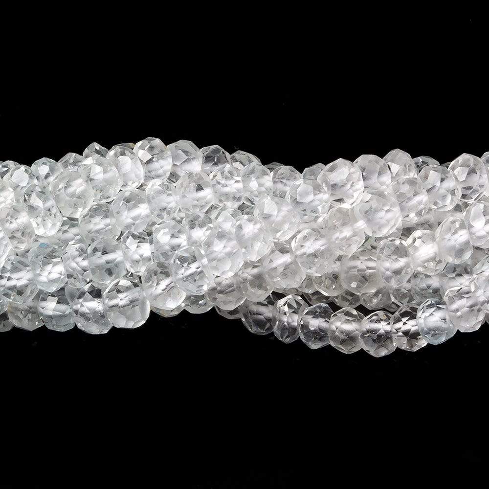 4mm White Topaz Faceted Rondelle Beads 13 inch 107 pieces