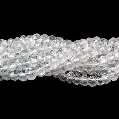 4mm White Topaz Faceted Rondelle Beads 13 inch 107 pieces