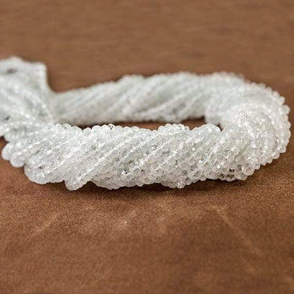 4mm White Topaz Faceted Rondelle Beads 13 inch 115 pieces