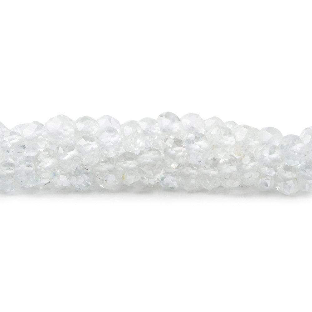 4mm White Topaz Faceted Rondelle Beads 13 inch 115 pieces