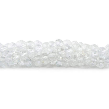 4mm White Topaz Faceted Rondelle Beads 13 inch 115 pieces