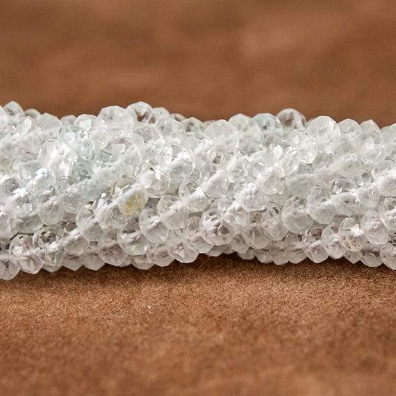 4mm White Topaz Faceted Rondelle Beads 13 inch 115 pieces