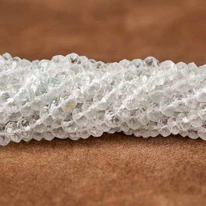 4mm White Topaz Faceted Rondelle Beads 13 inch 115 pieces