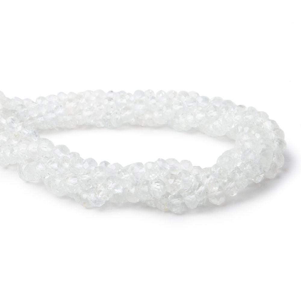 4mm White Topaz Faceted Rondelle Beads 13 inch 115 pieces