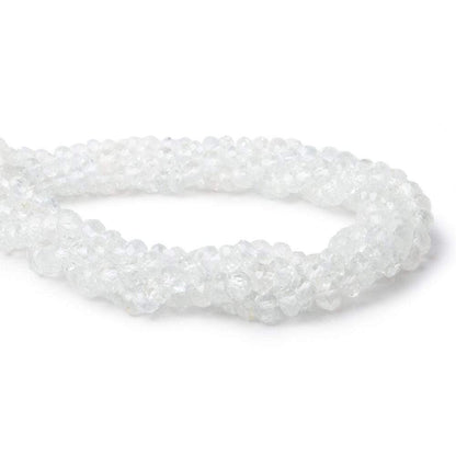 4mm White Topaz Faceted Rondelle Beads 13 inch 115 pieces