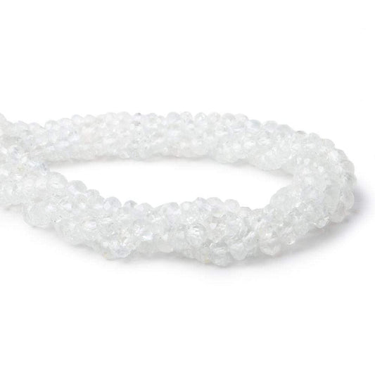 4mm White Topaz Faceted Rondelle Beads 13 inch 115 pieces