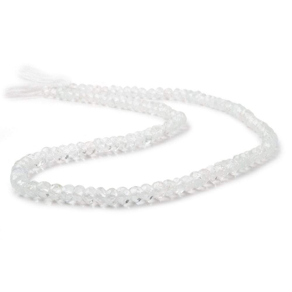 4mm White Topaz Faceted Rondelle Beads 13 inch 115 pieces