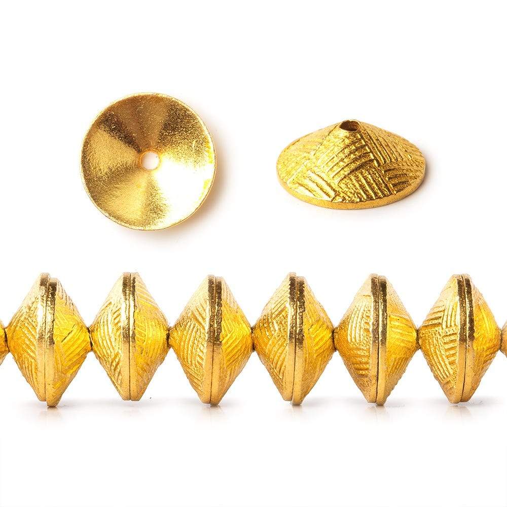 4x10mm 22kt Gold Plated Copper Bead Cap 8 inch 62 pieces