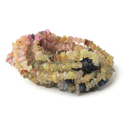 4x2-6x3mm Multi Color Sapphire Raw Crystal Beads 17.5 inch 138 pieces
