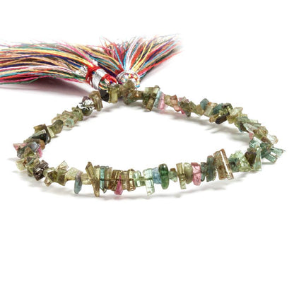 4x2-9x1.5mm Multi Color Tourmaline Natural Crystal 7.5 inch 100 pieces