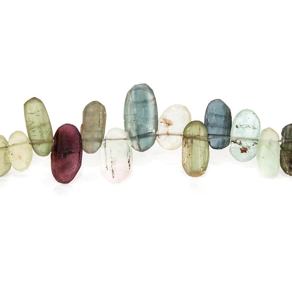 4x3-10x5mm Frosted Multi Color Tourmaline Top Drilled Ovals 8 inch 53 pieces