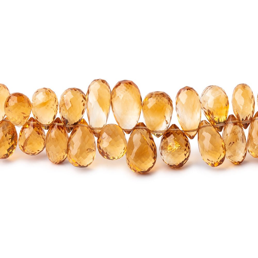4x3-10x6mm Madeira Citrine Faceted Tear Drop Beads 8 inch 82 pieces