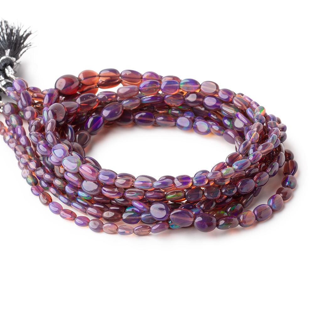 4x3-10x8mm Purple Ethiopian Opal Plain Oval Beads 18 inch 75 pieces