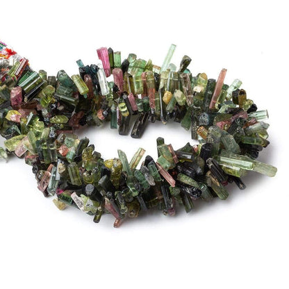 4x3-12x3mm Multi-Color Tourmaline Top Drill Natural Crystals 7 inch 95 beads