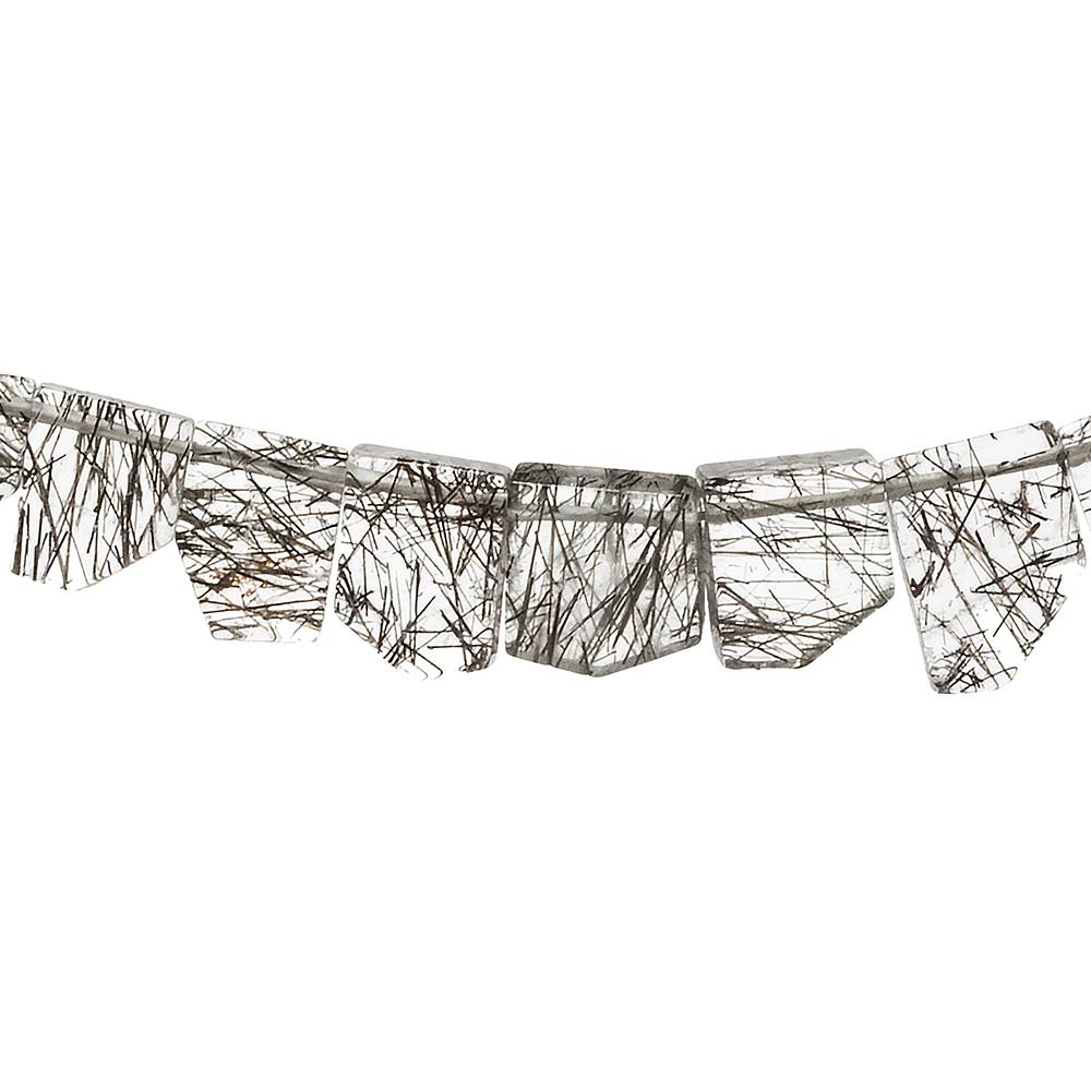 4x3-12x6mm Black Tourmalinated Quartz Top Drill Modified Rectangle 14 inch 76 pcs