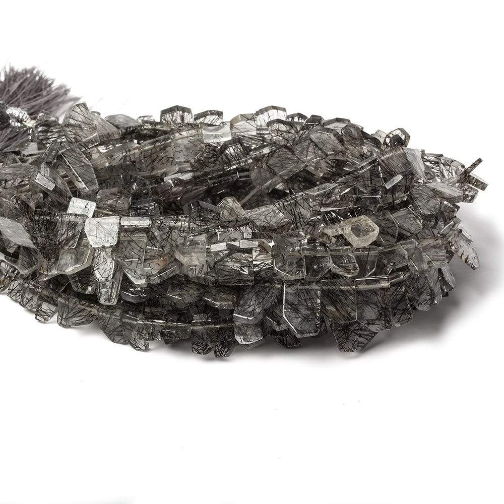 4x3-12x6mm Black Tourmalinated Quartz Top Drill Modified Rectangle 14 inch 76 pcs