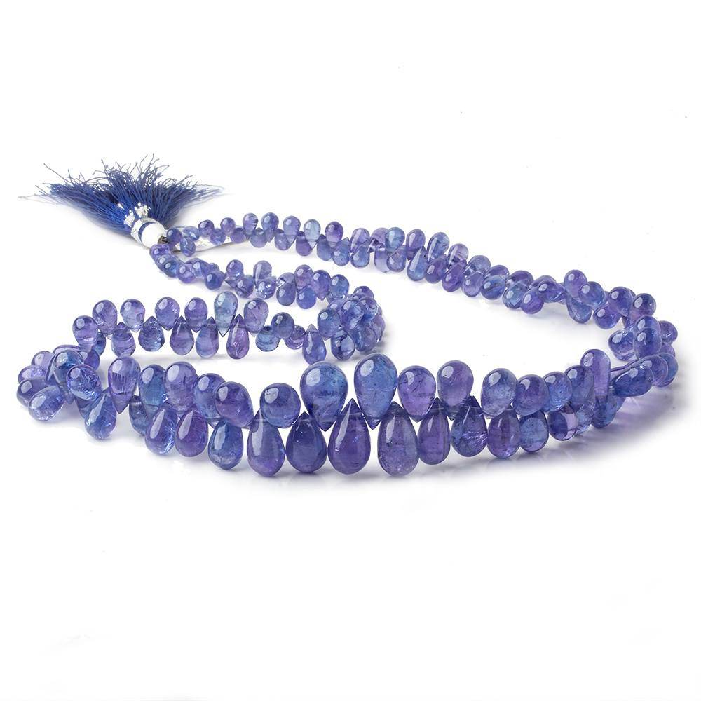 4x3-12x7mm Tanzanite plain tear drops 18 inch 154 beads AA Grade