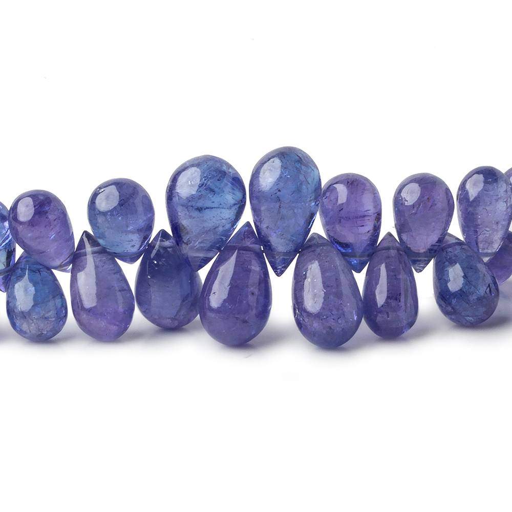 4x3-12x7mm Tanzanite plain tear drops 18 inch 154 beads AA Grade