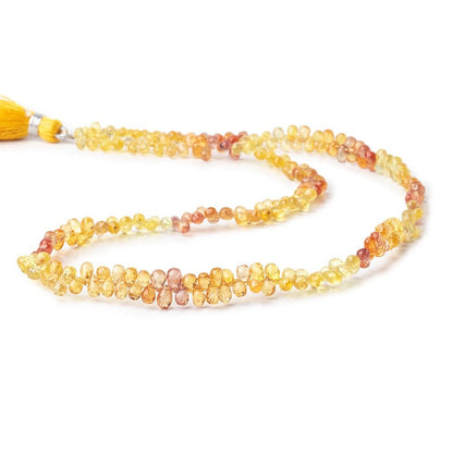 4x3-5.5x4mm Orange & Yellow Fancy Sapphire Faceted Tear Drops 17 inch 250 pieces AA
