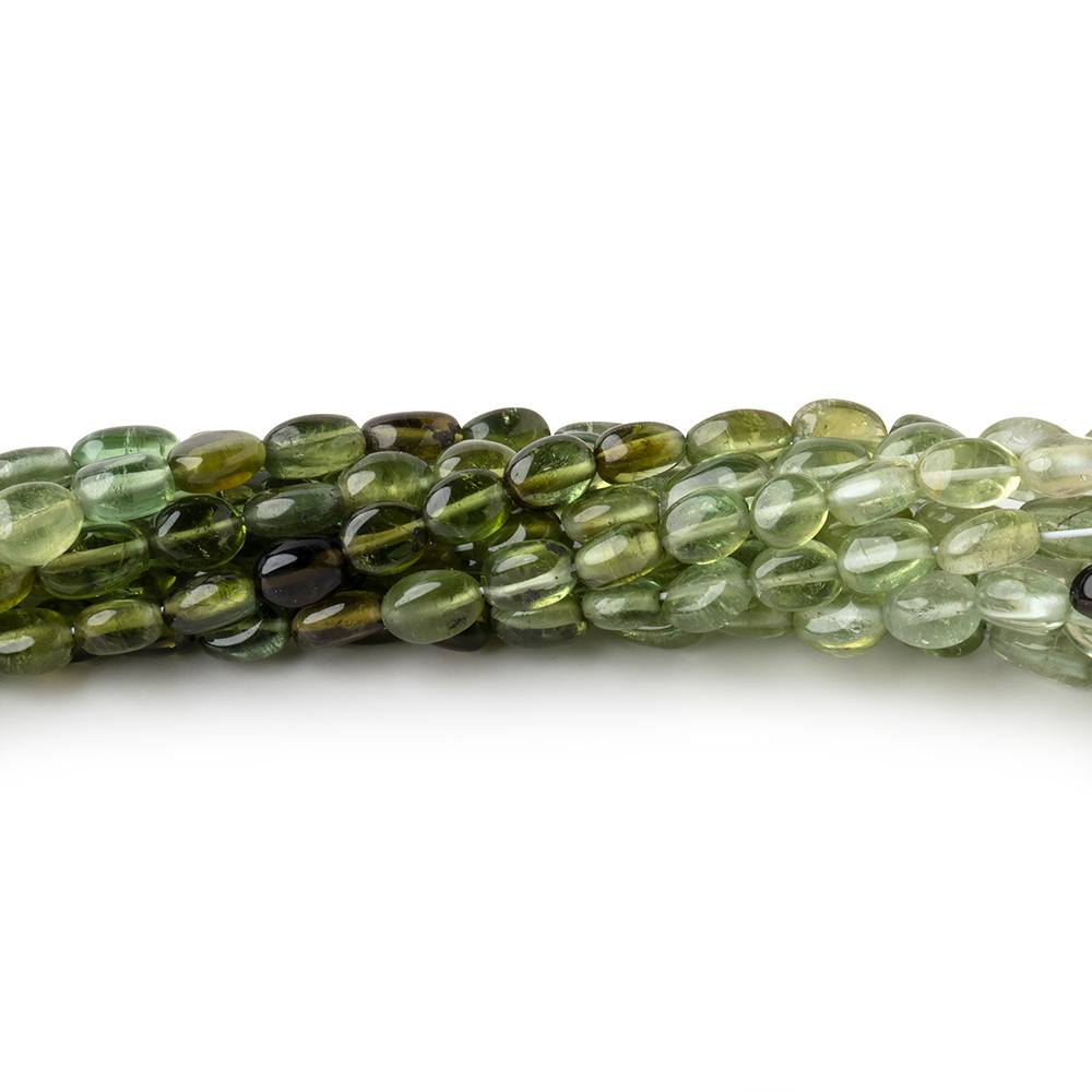 4x3-5x3.5mm Green Tourmaline Plain Oval Beads 16 inch 78 pieces AA