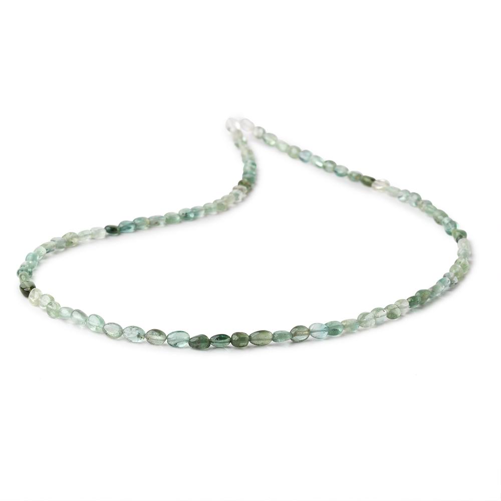 4x3-5x3.5mm Green Tourmaline Plain Oval Beads 16 inch 89 pieces AA