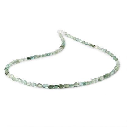 4x3-5x3.5mm Green Tourmaline Plain Oval Beads 16 inch 89 pieces AA
