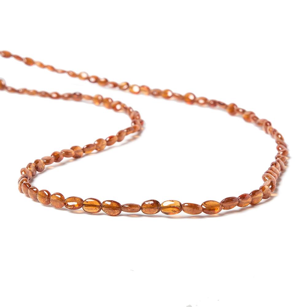 4x3-5x4mm Mandarin Garnet Straight Drill Plain Oval 14.5 inch 95 pieces