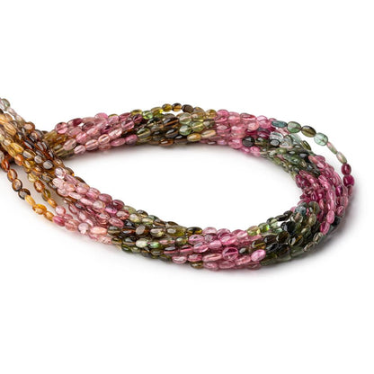 4x3-5x4mm Multi Color Tourmaline Plain Oval Beads 14 inch 72 pieces