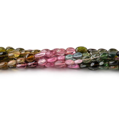 4x3-5x4mm Multi Color Tourmaline Plain Oval Beads 14 inch 72 pieces