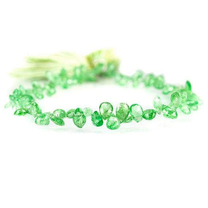4x3-5x4mm Tsavorite Garnet Faceted Pear beads 8 inch 80 beads