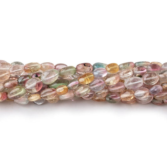 4x3-6x3.5mm Multi Color Tourmaline Plain Oval Beads 16 inch 72 pieces AA
