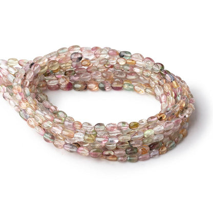 4x3-6x3.5mm Multi Color Tourmaline Plain Oval Beads 16 inch 72 pieces AA