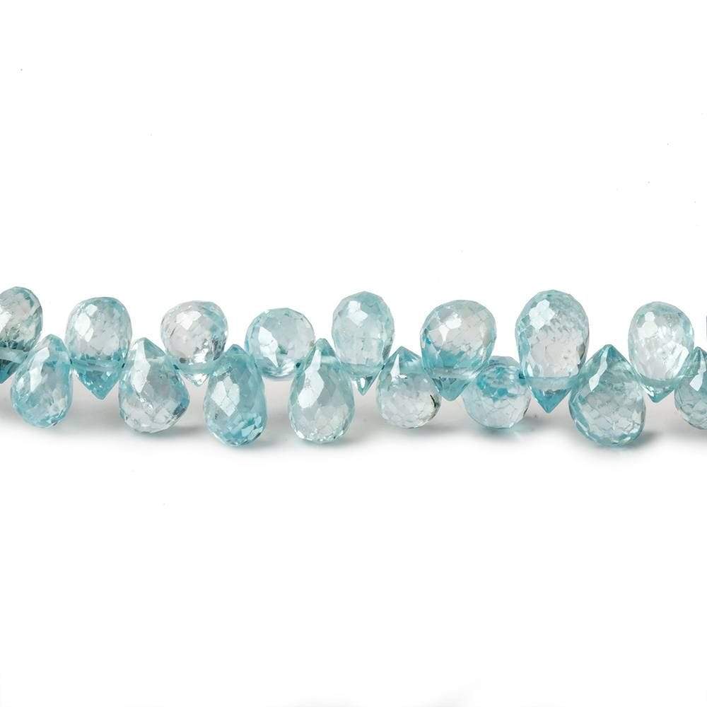 4x3-6x3mm Blue Zircon Faceted Tear Drop Beads 8 inch 91 pieces A