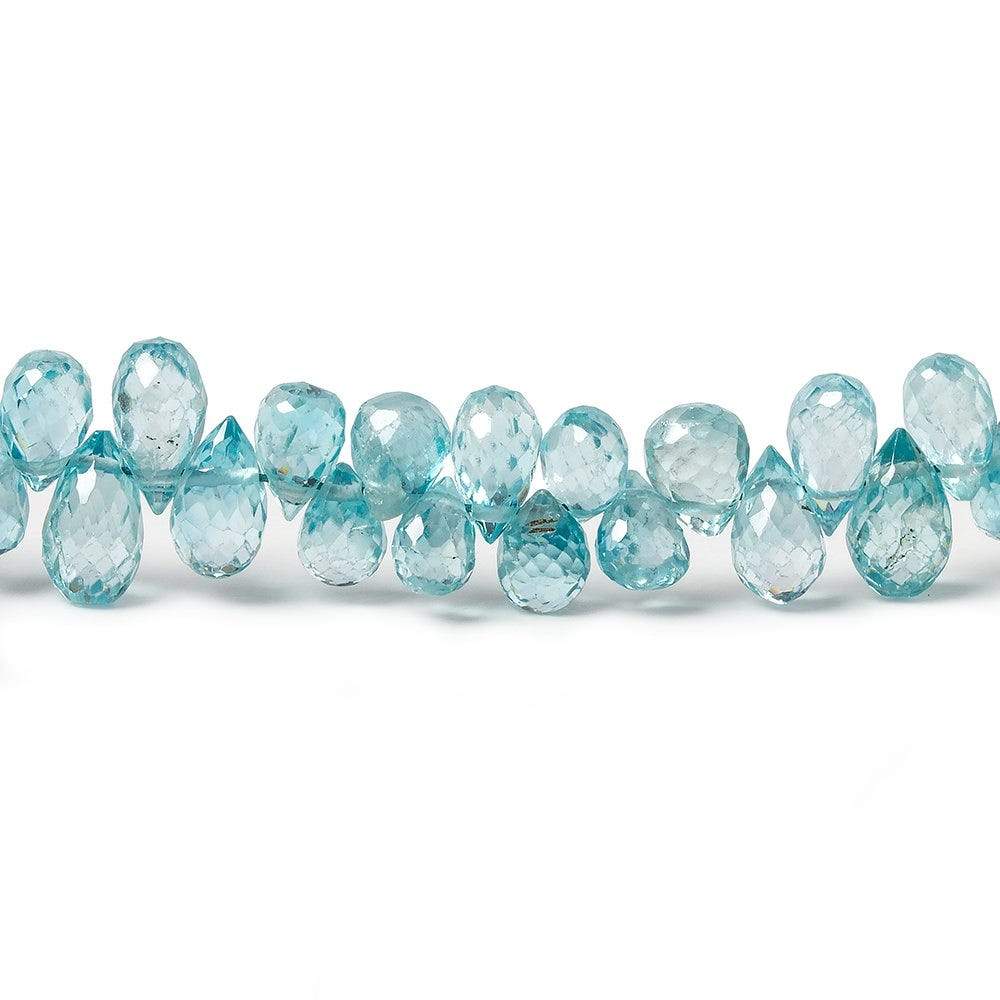 4x3-6x3mm Blue Zircon Faceted Tear Drop Beads 8 inch 93 pieces