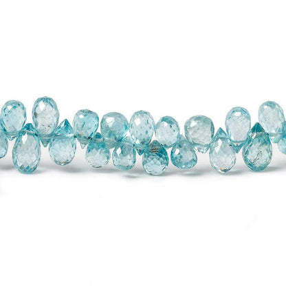 4x3-6x3mm Blue Zircon Faceted Tear Drop Beads 8 inch 93 pieces
