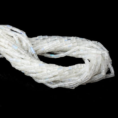 4x3-6x4mm Rainbow Moonstone Faceted Tube Beads 14 inch 64 pieces